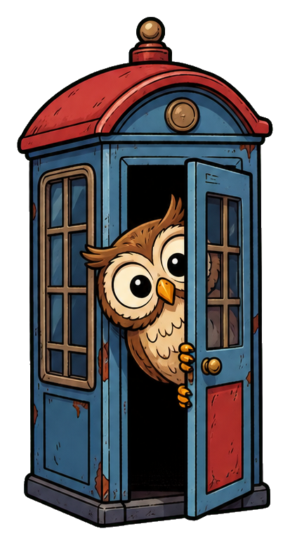 Preview for Owl Telephone Booth Sticker