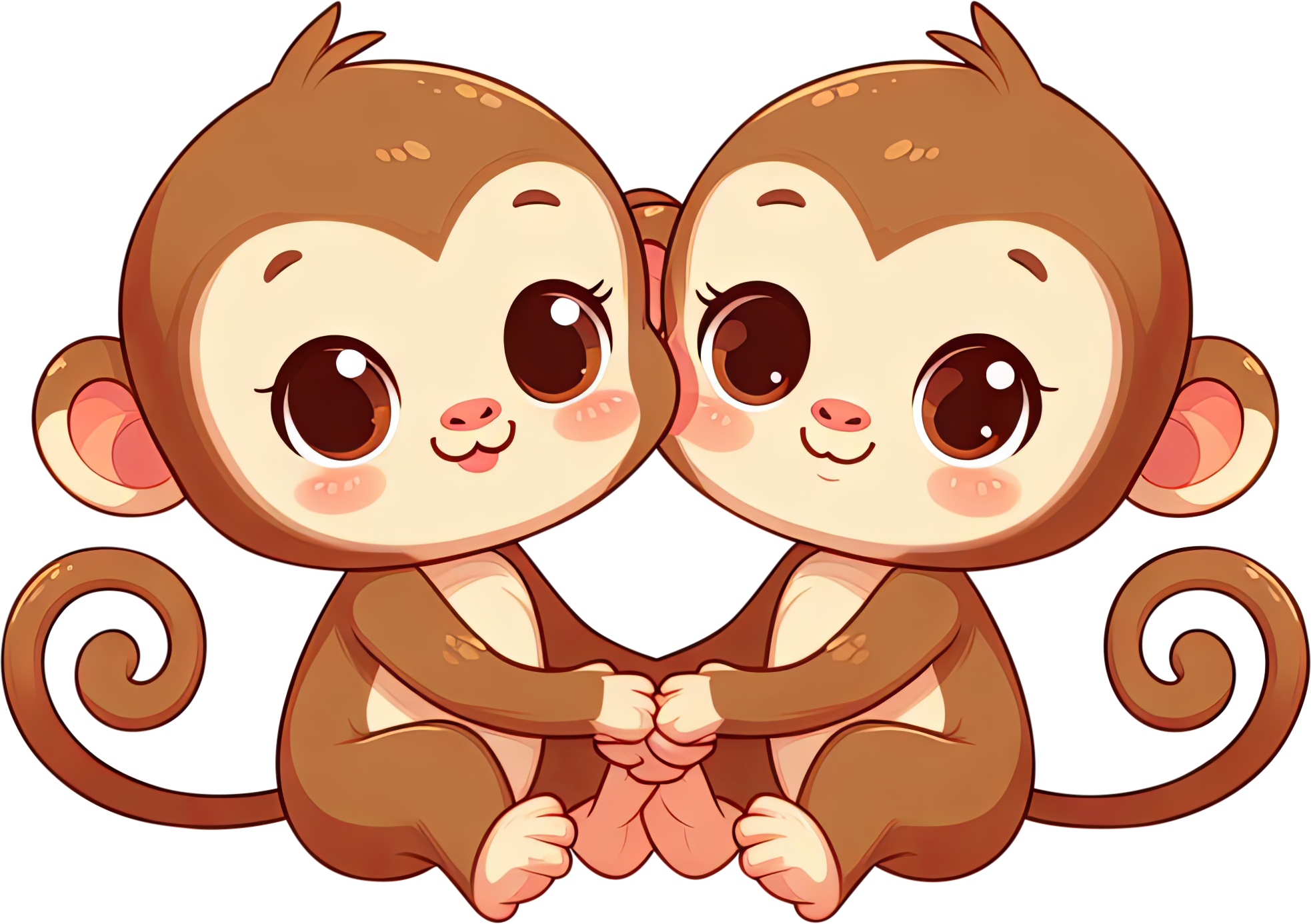 Preview for Cute-cartoon-monkeys-love-characters-sticker-d01b0