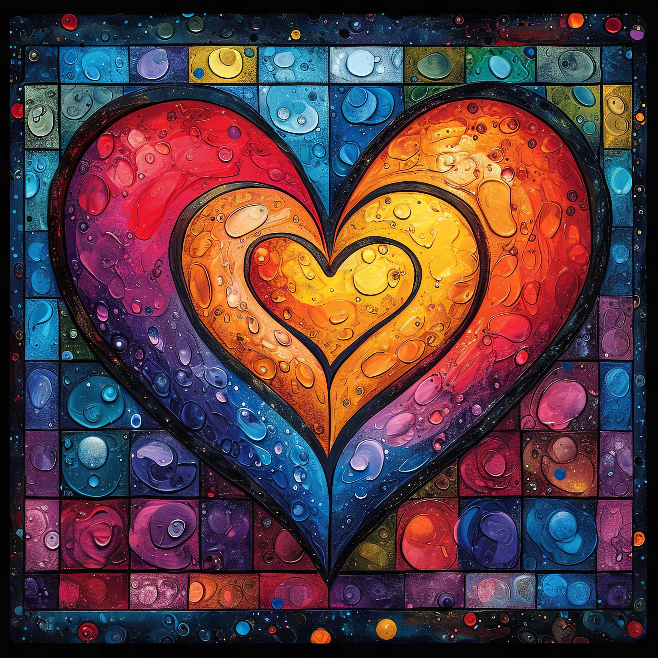 Preview for Vibrant-mosaic-heart-art-love-background-84357