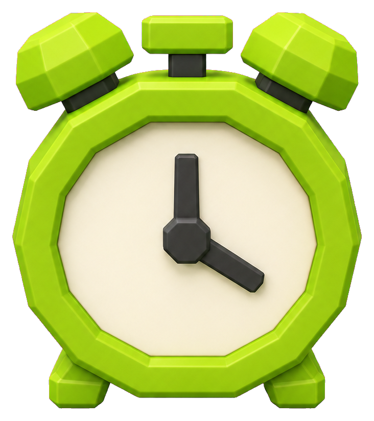 Preview for Blocky Green Alarm Clock Sticker
