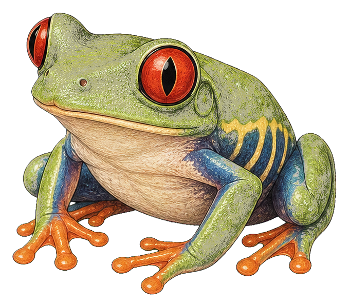 Preview for Red-eyed Tree Frog Vintage Sticker