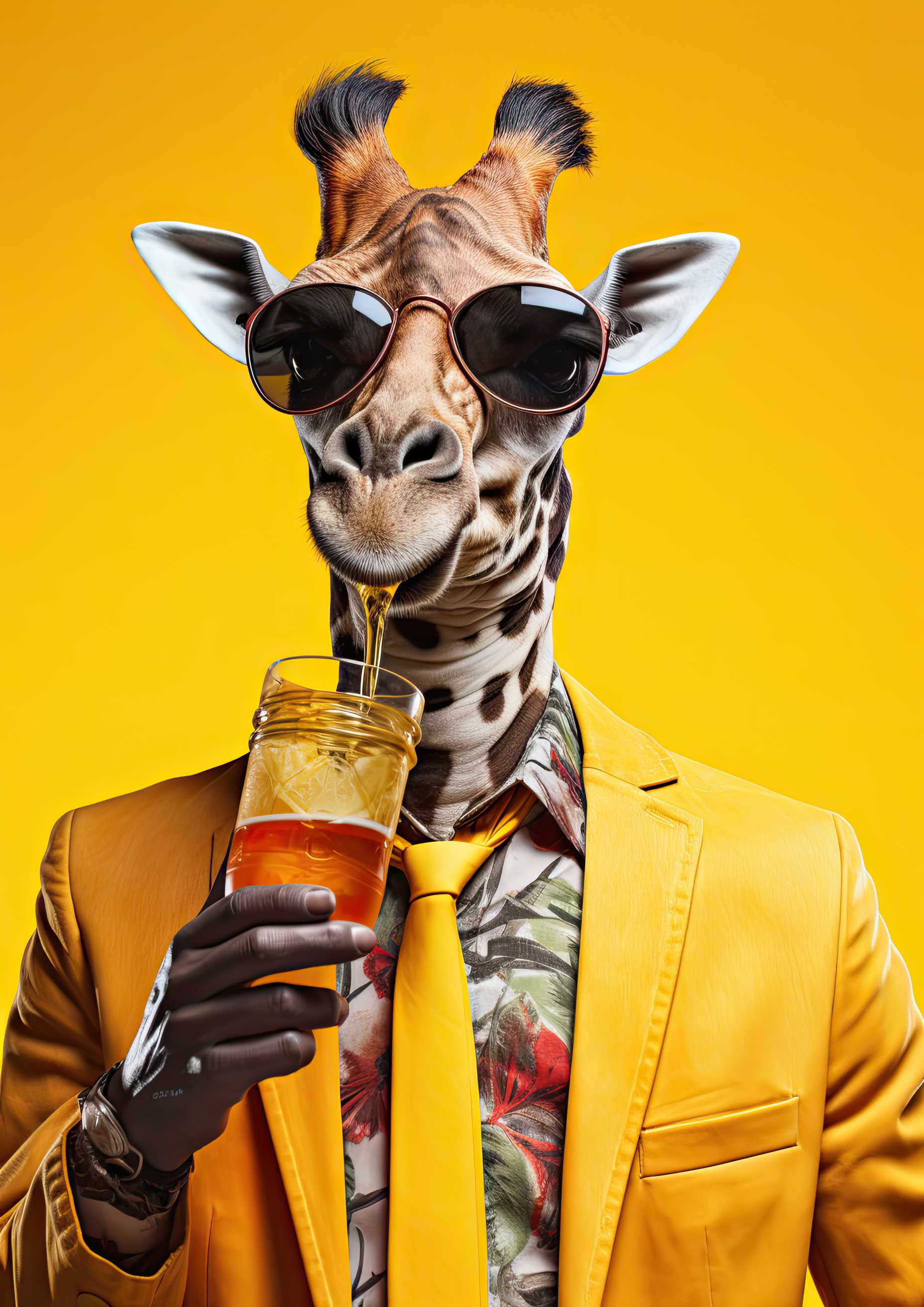 Preview for Giraffe-yellow-suit-ai-animal-background-b77b5
