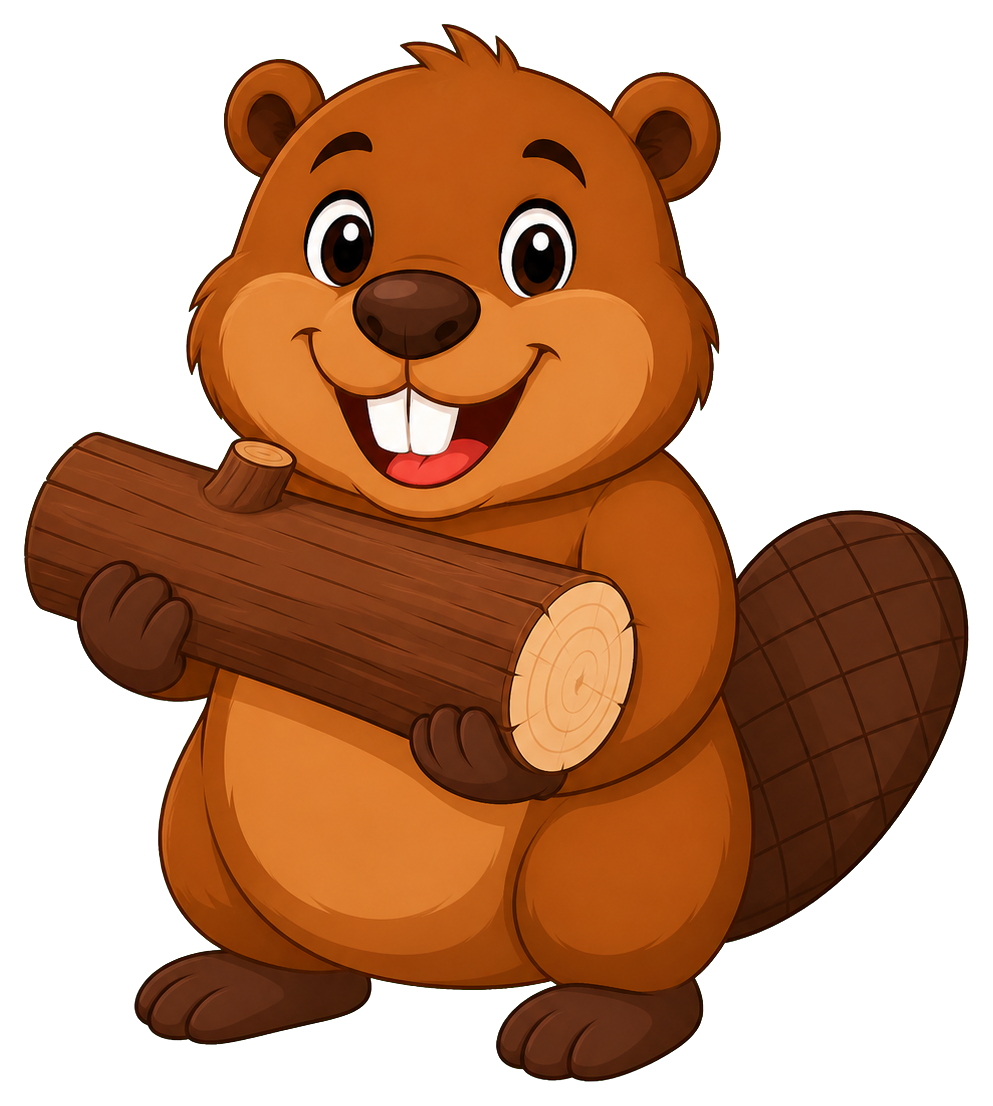Preview for Beaver Holding Log Sticker