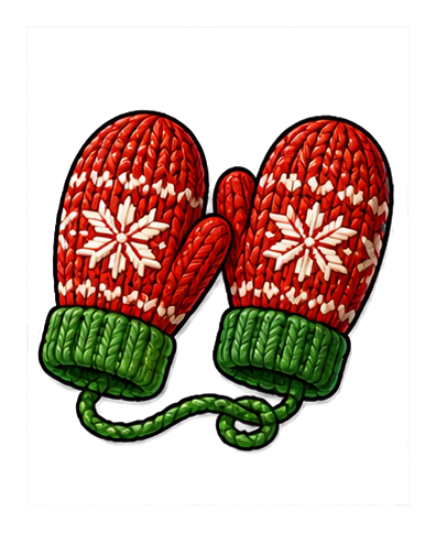Preview for Knit Mittens Christmas Sticker