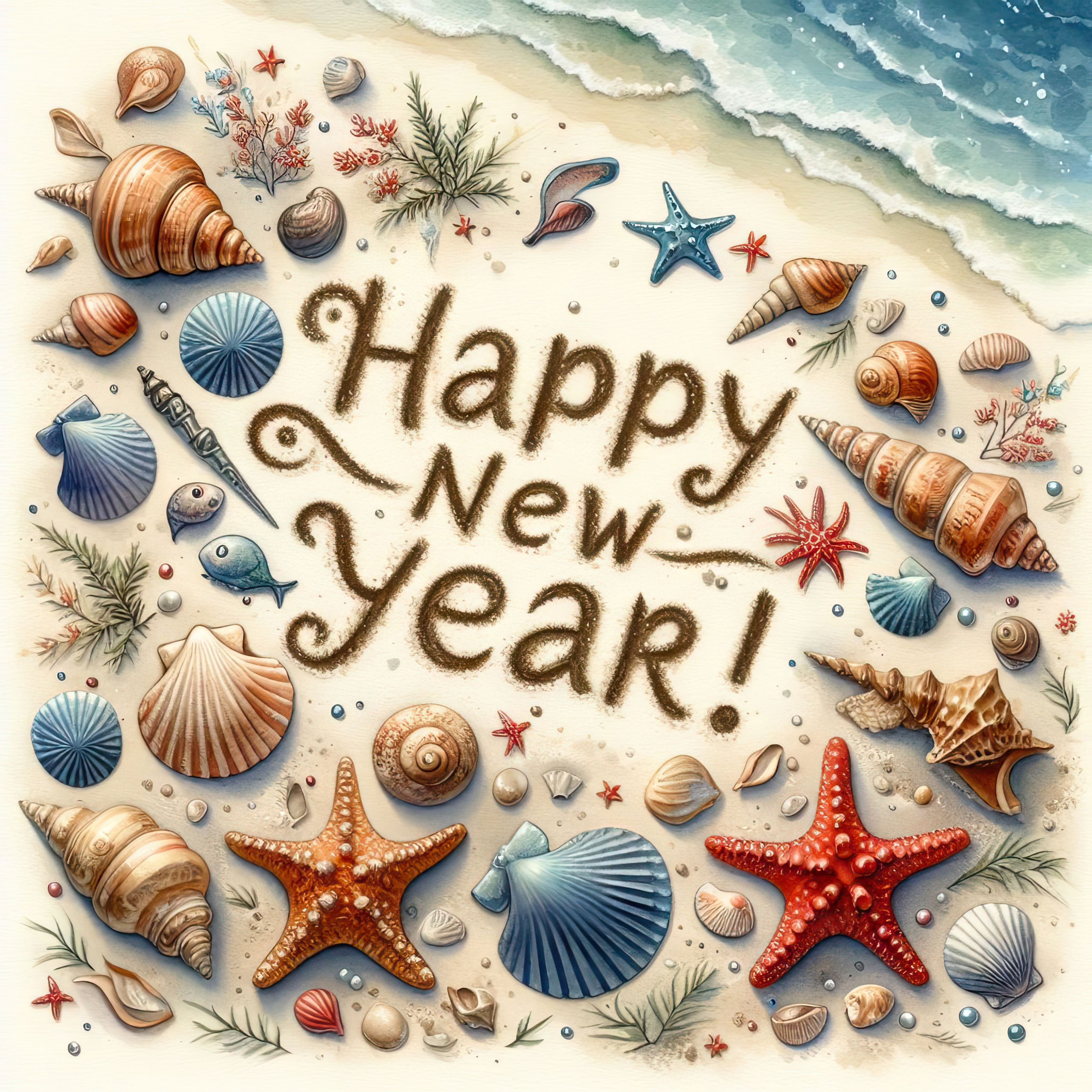 Preview for Happy-new-year-beach-wishes-background-51391