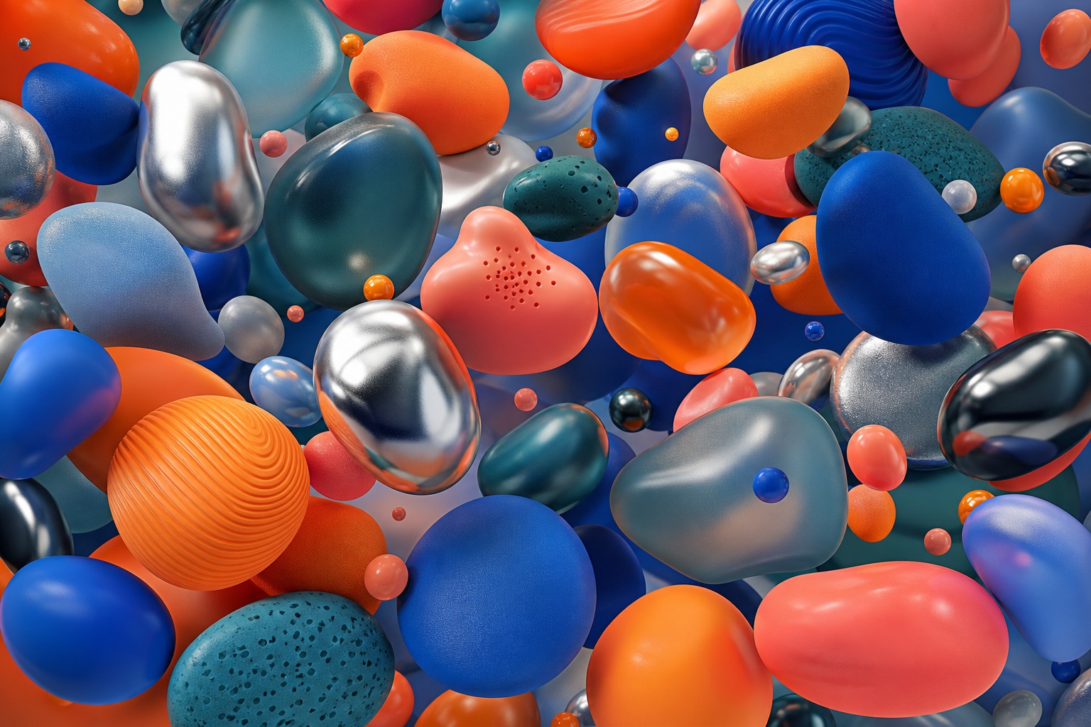 Preview for Chrome Candy Floating Pebble Cluster Background