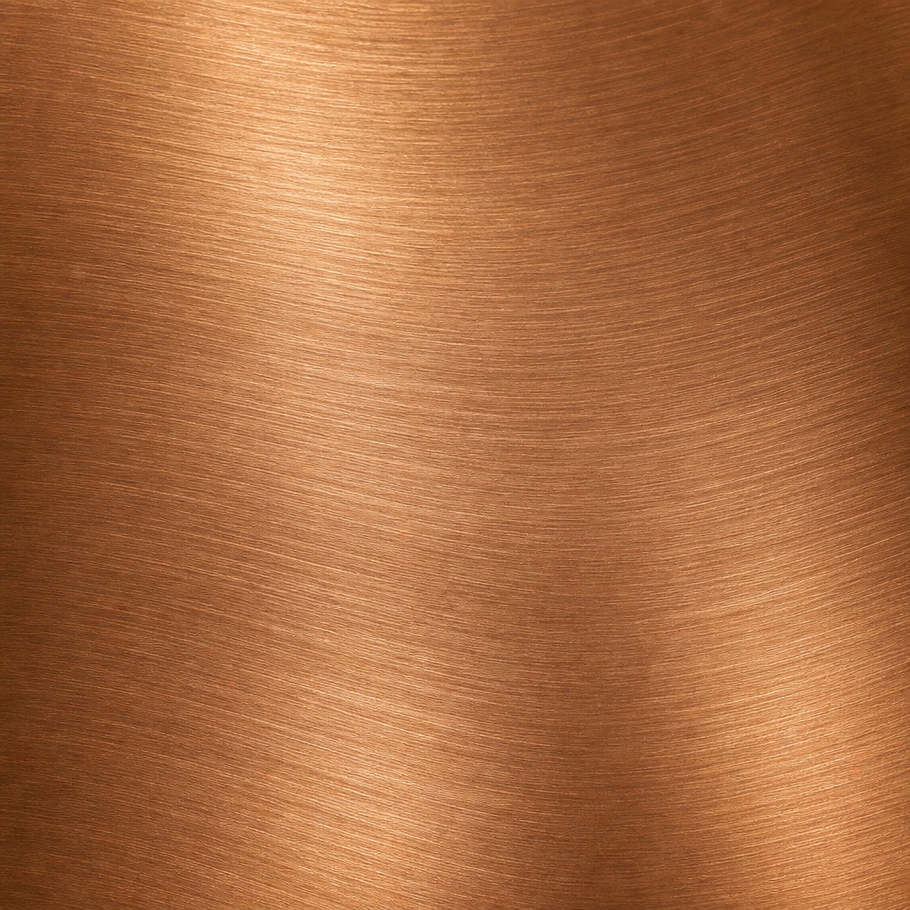 Copper bronze brushed metal texture with soft curved grain lines
