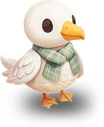 Preview for White-duck-green-scarf-animal-sticker-b96bb