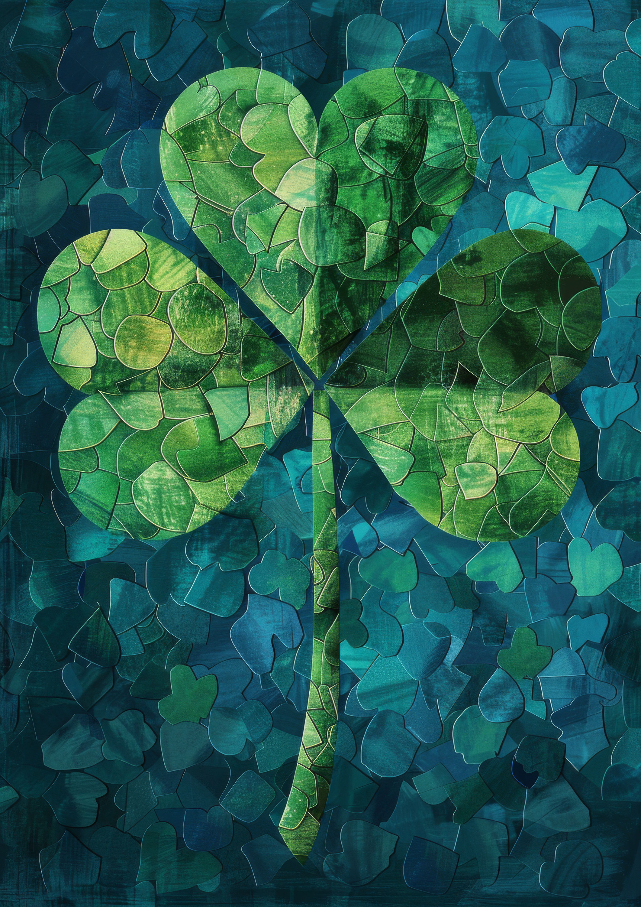 Preview for Four-leaf-clover-mosaic-art-st-patricks-background-75fdc
