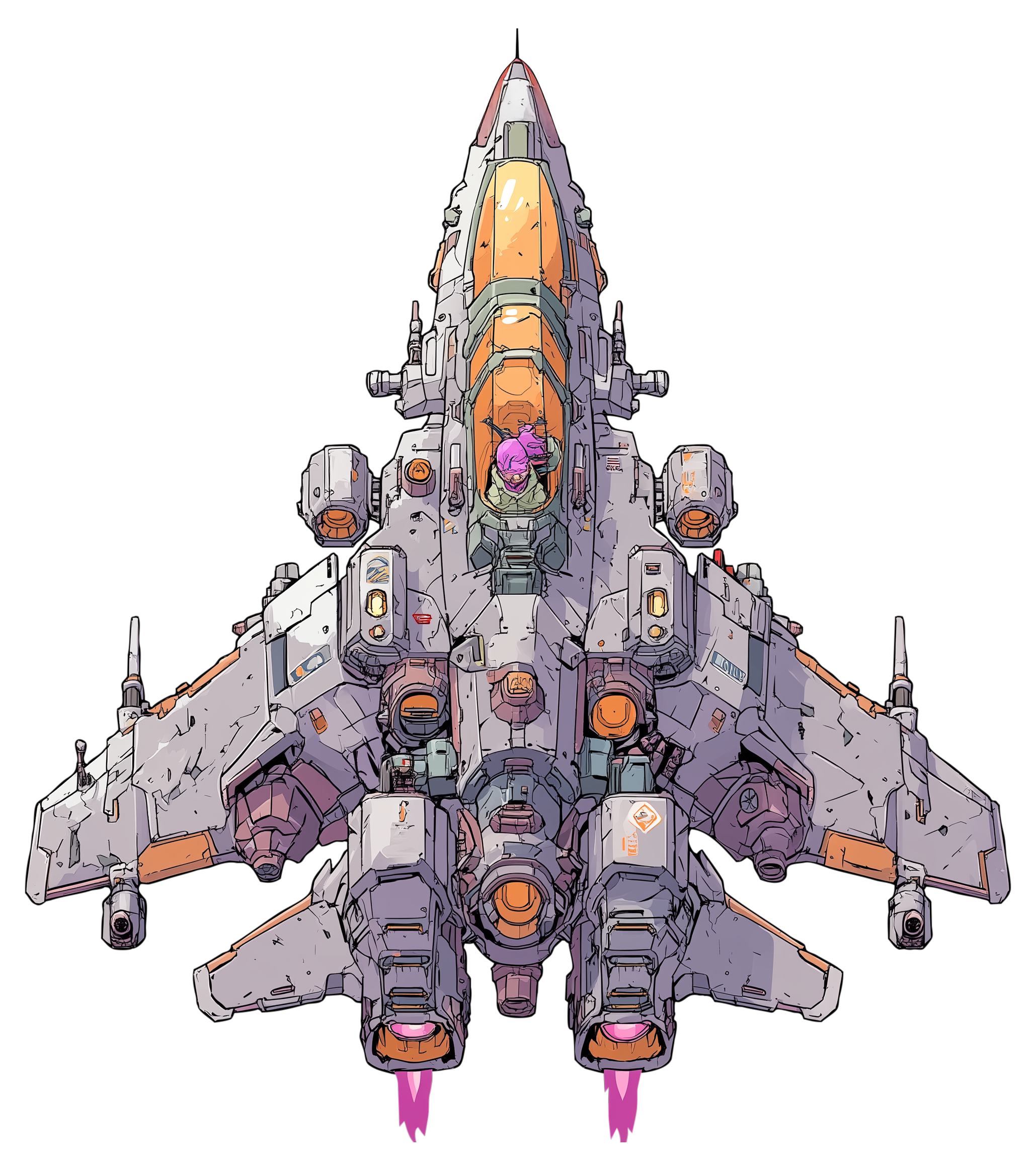 Preview for Futuristic-fighter-jet-illustration-spaceship-sticker-f812a