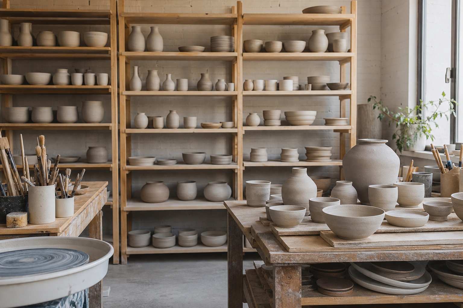 Preview for Bright Overcast Pottery Studio Background