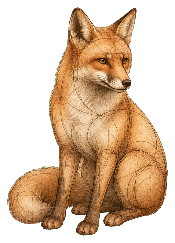 Preview for Geometric Fox Sticker
