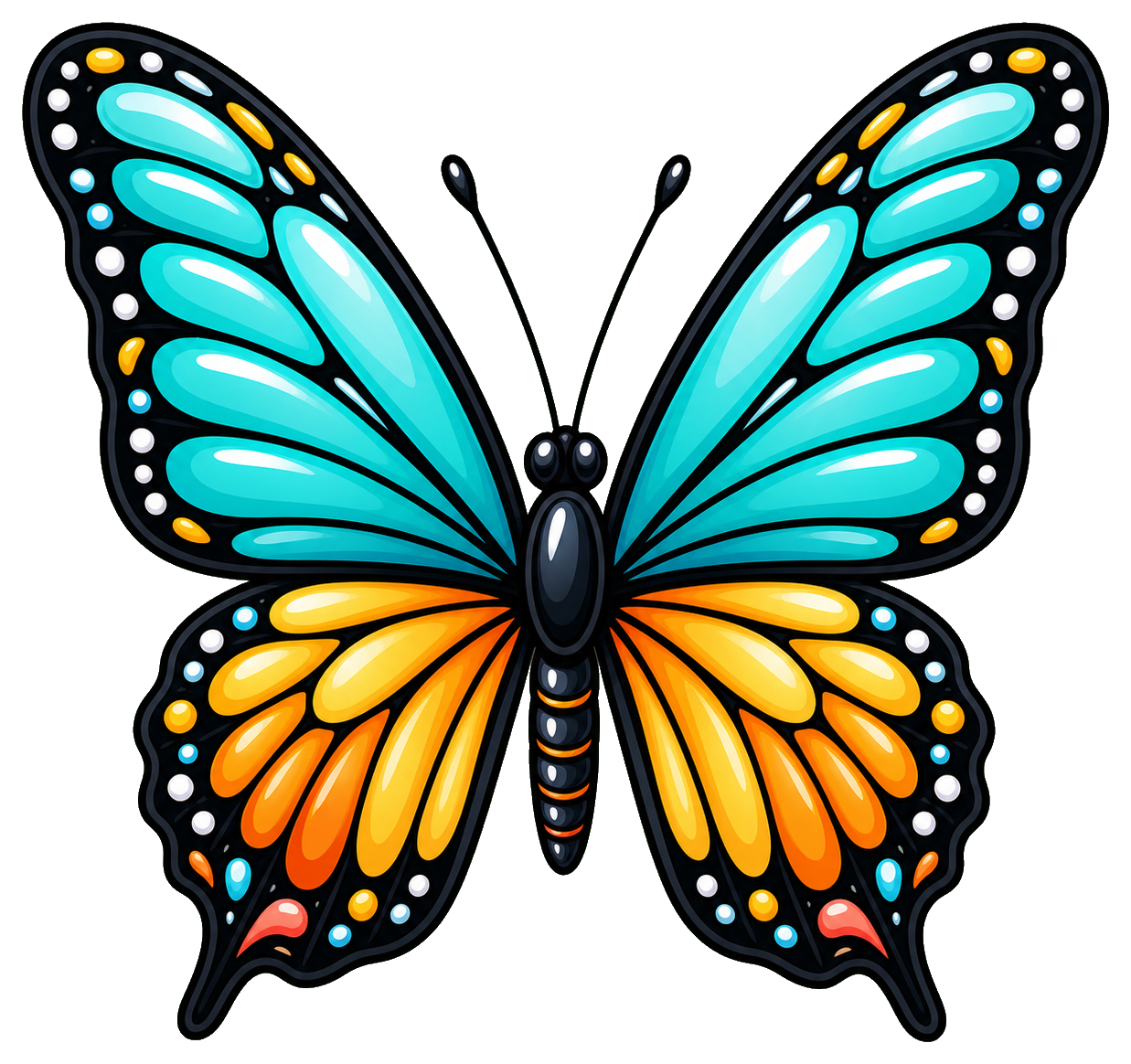 Preview for Sunlit Cyan Monarch Butterfly Sticker