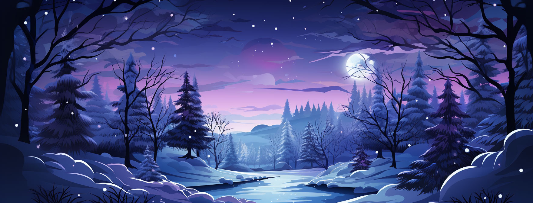 Preview for Winter-night-landscape-christmas-cover-background-1c0af