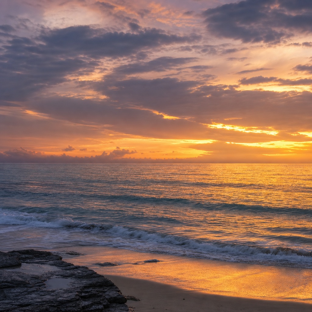 Preview for Golden Sunrise Ocean Background