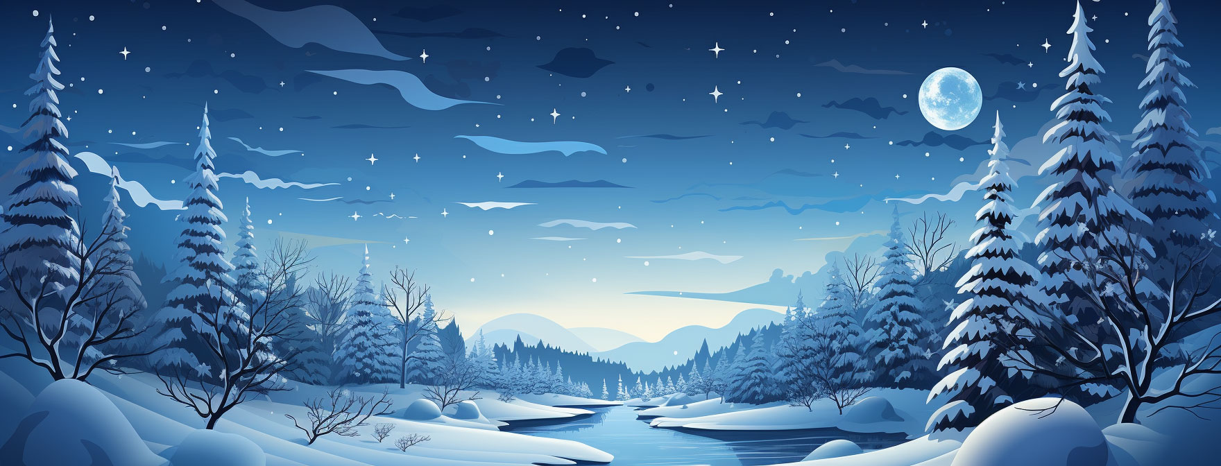 Preview for Winter-night-landscape-christmas-cover-background-bc72f