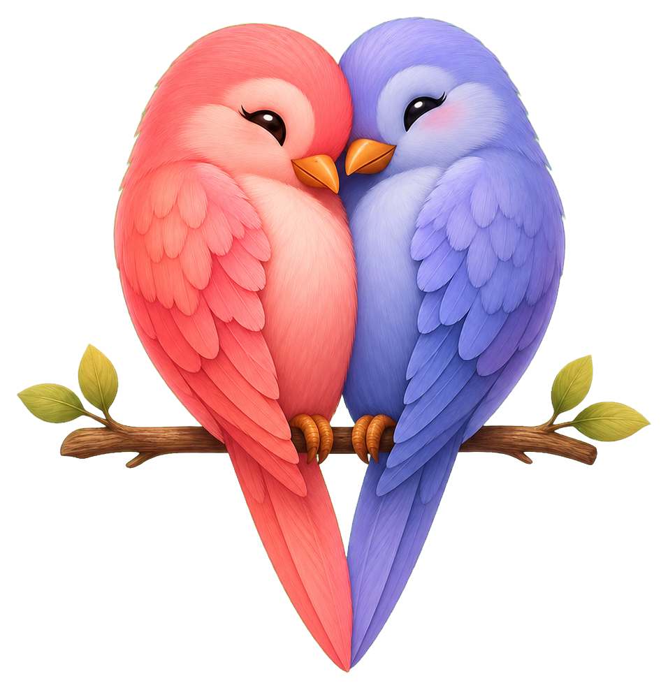 Preview for Love Birds Heart Sticker Graphic