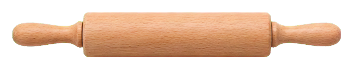 Realistic wooden rolling pin isolated as a sticker graphic