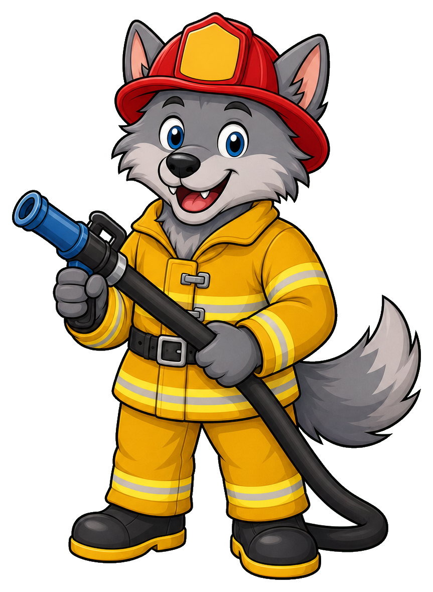 Preview for Firefighter Wolf Sticker