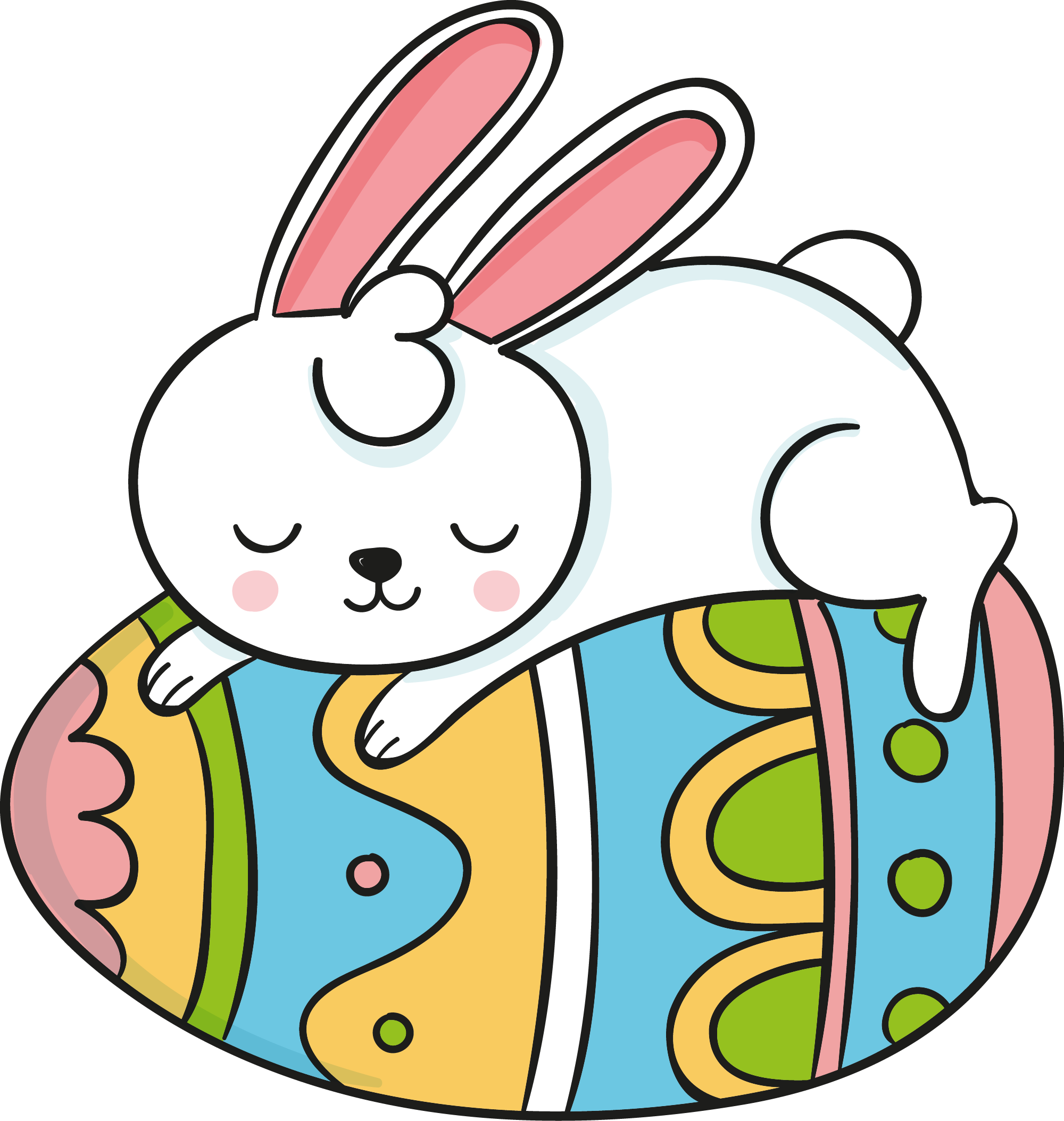 Preview for Easter-bunny-sleeping-on-egg-sticker-d3954