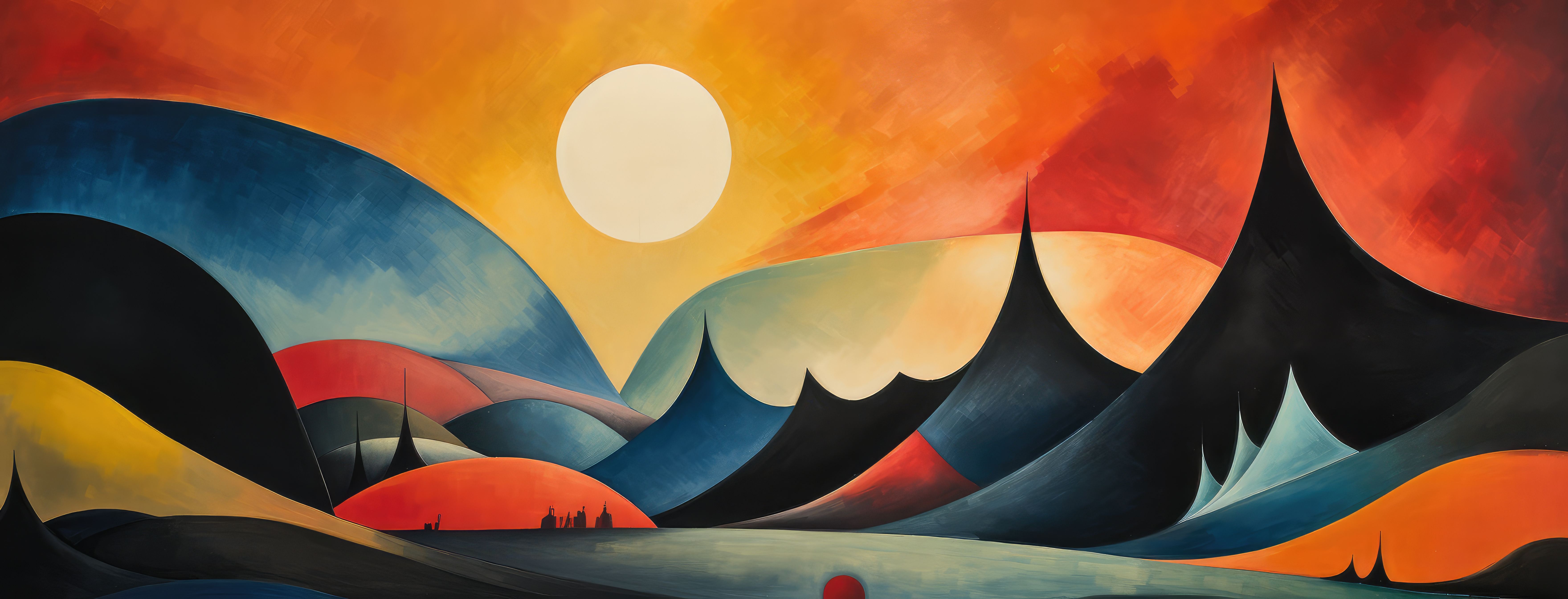 Preview for Vibrant-sunset-landscape-art-abstract-background-c4404