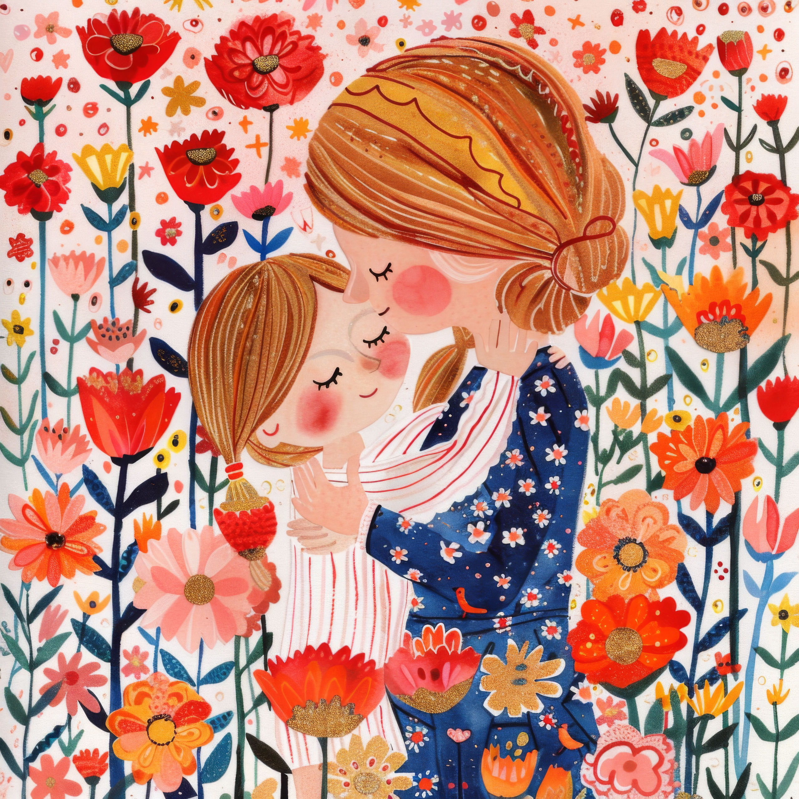 Preview for Mother-child-floral-illustration-mothers-day-background-662ce