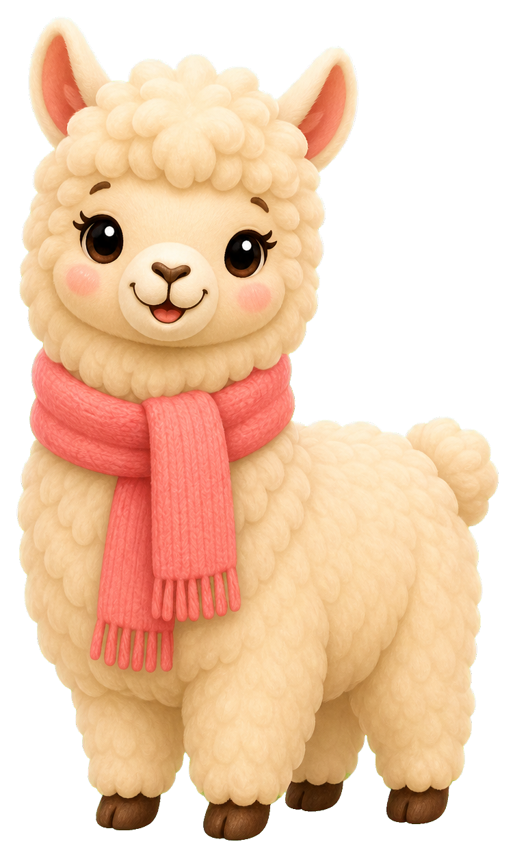 Preview for Cute Llama Scarf Sticker