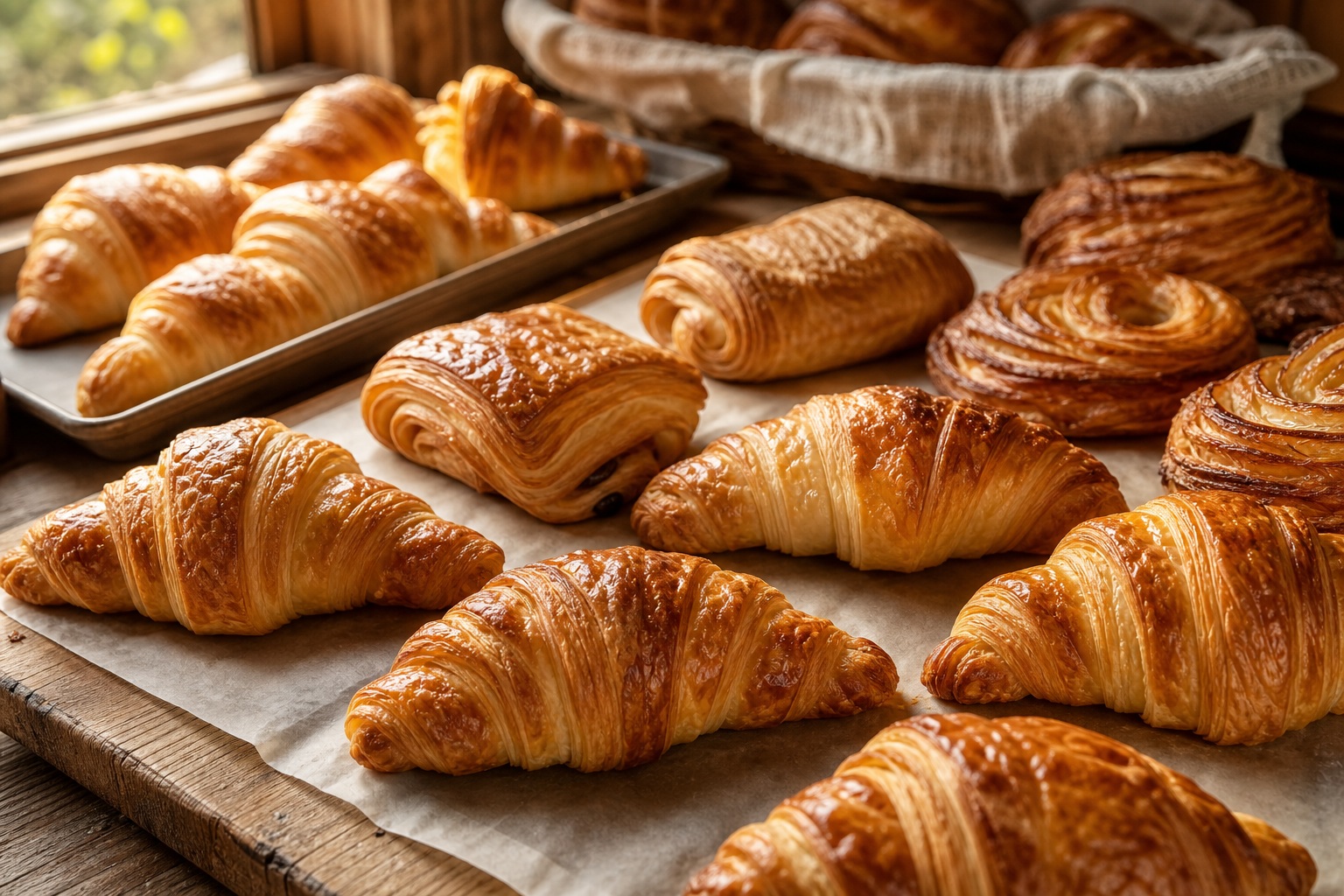 Preview for Laminated Pastry Closeup Background