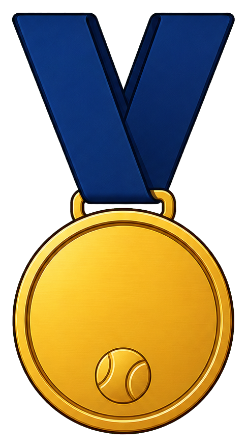 Preview for Gold Tennis Medal Sticker With Navy Ribbon