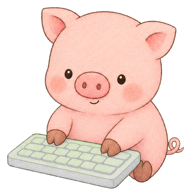 Preview for Kawaii Pig At Keyboard Sticker
