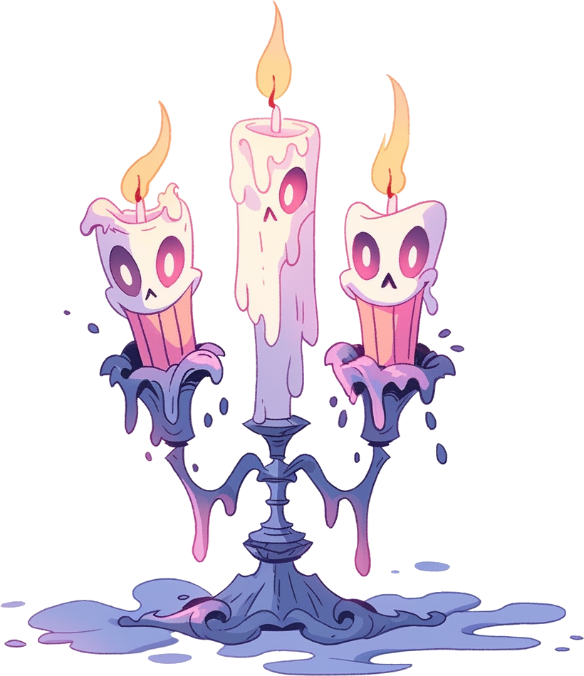 Preview for Gothic-candle-holder-skull-design-spooky-sticker-26eab