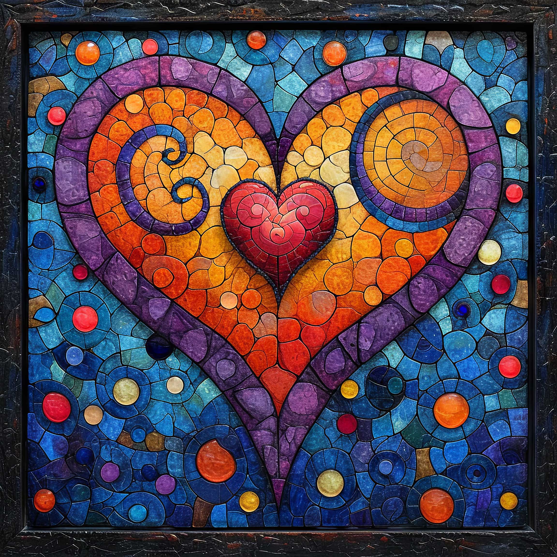 Preview for Mosaic-heart-art-template-love-background-70684