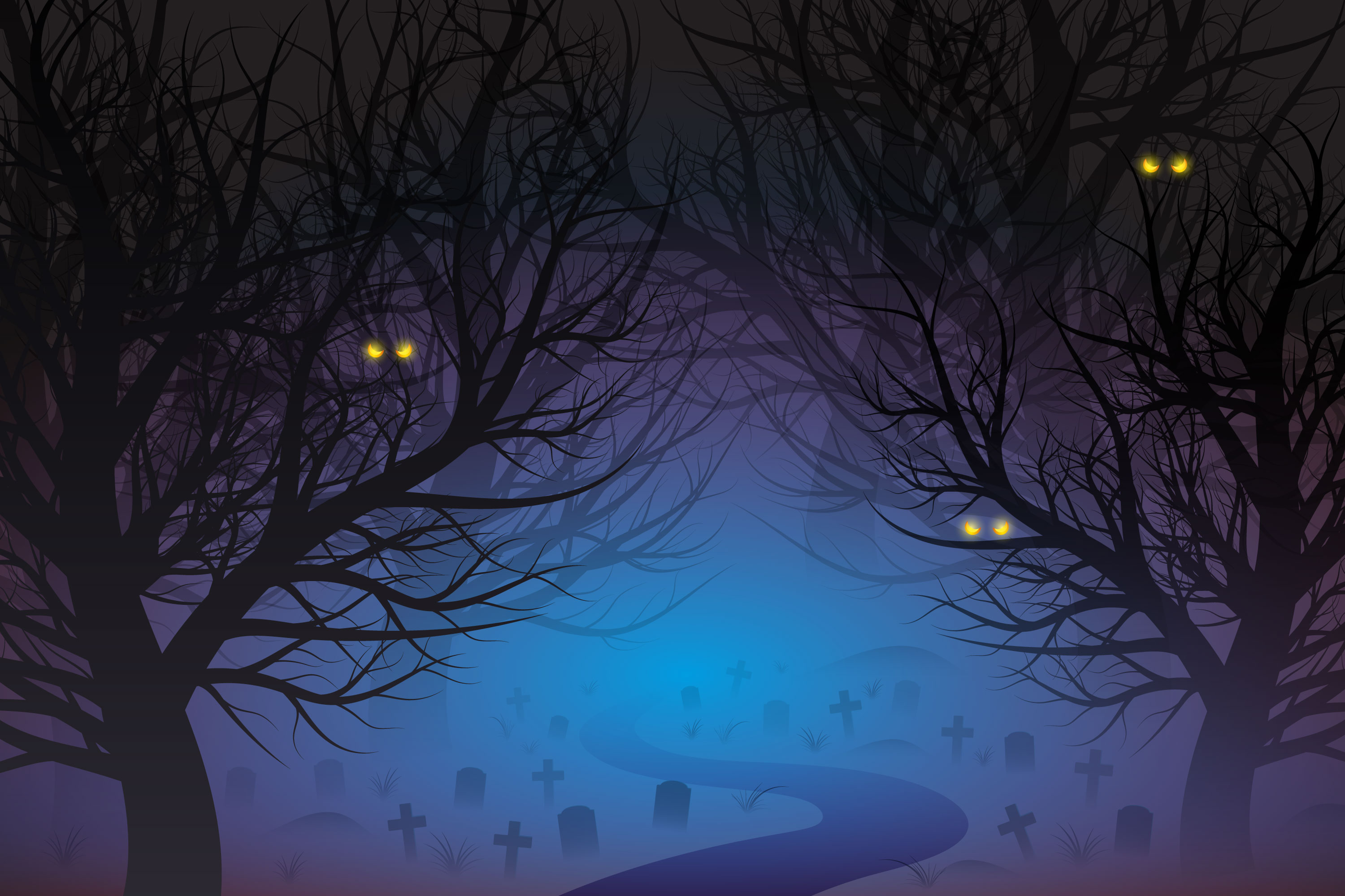 Preview for Spooky-cemetery-landscape-halloween-background-55e1a