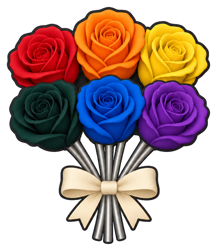 Preview for Rainbow Rose Bouquet Sticker
