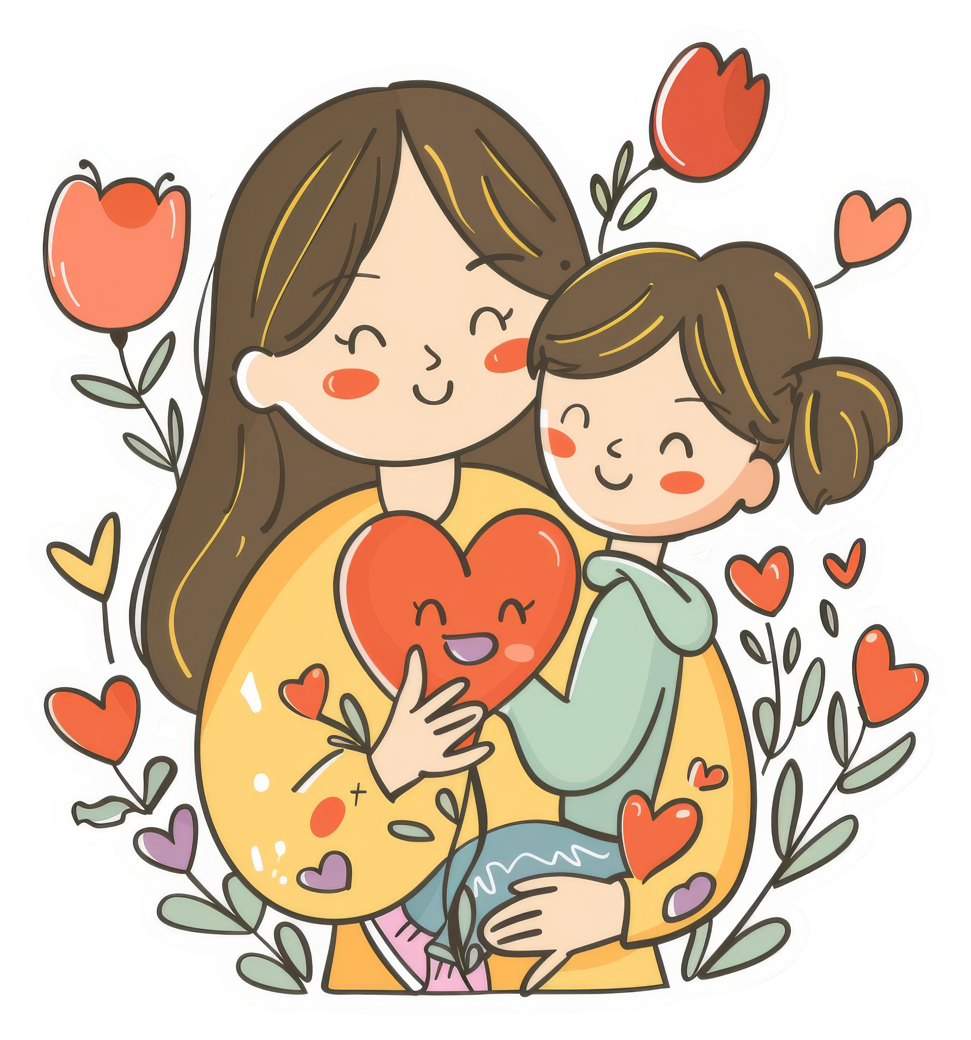 Preview for Mother-child-illustration-mothers-day-sticker-45ef7