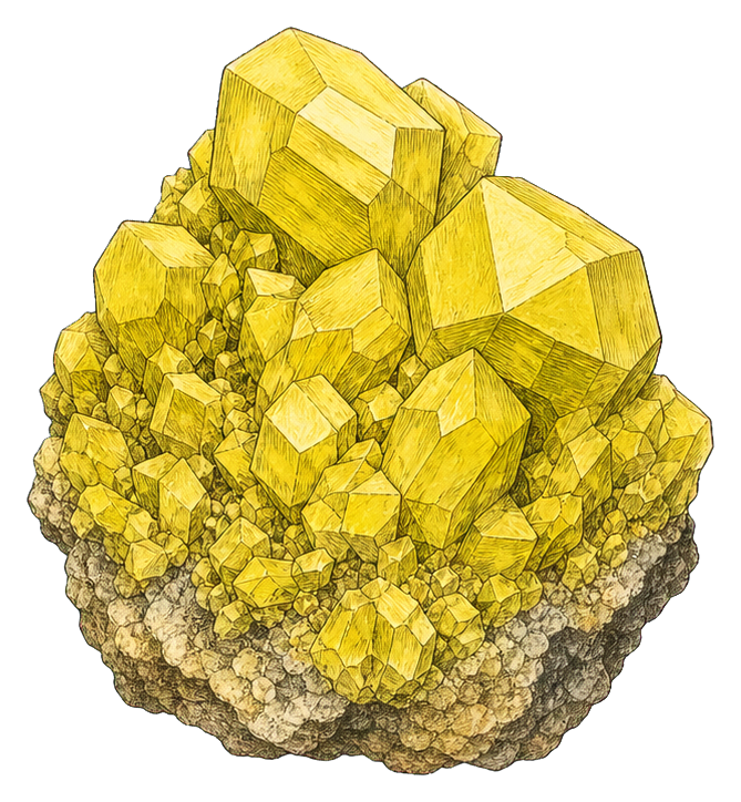 Preview for Sulfur Crystal Cluster Sticker
