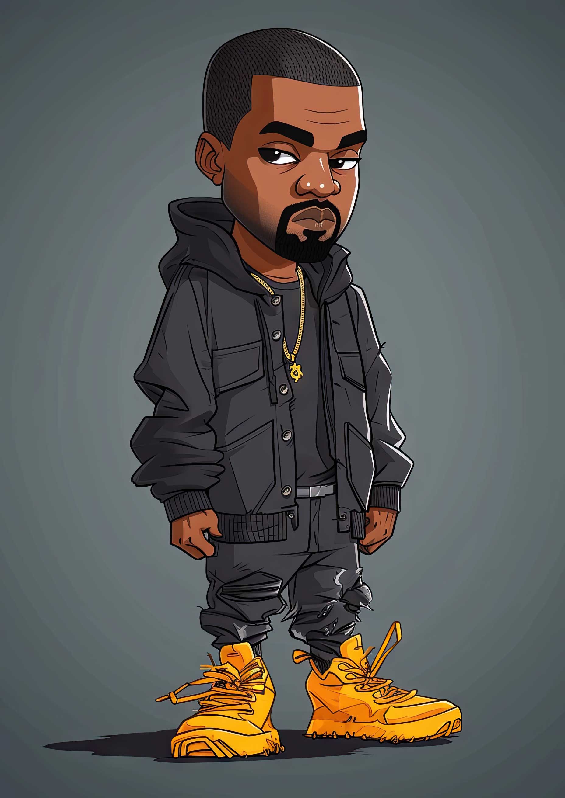 Preview for Kanye-west-cartoon-illustration-celebrities-background-630eb