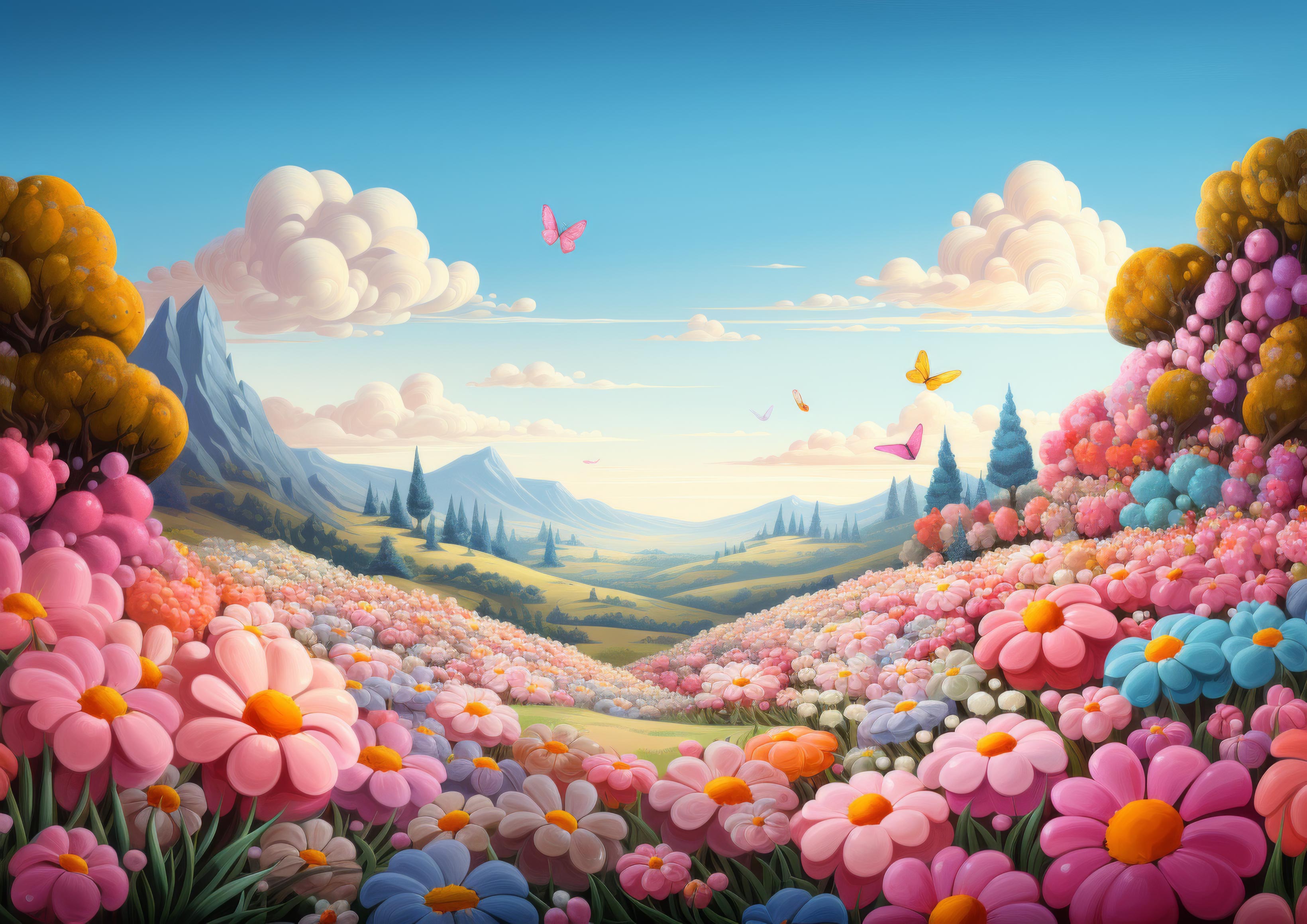 Preview for Vibrant-floral-landscape-easter-background-3c3d6