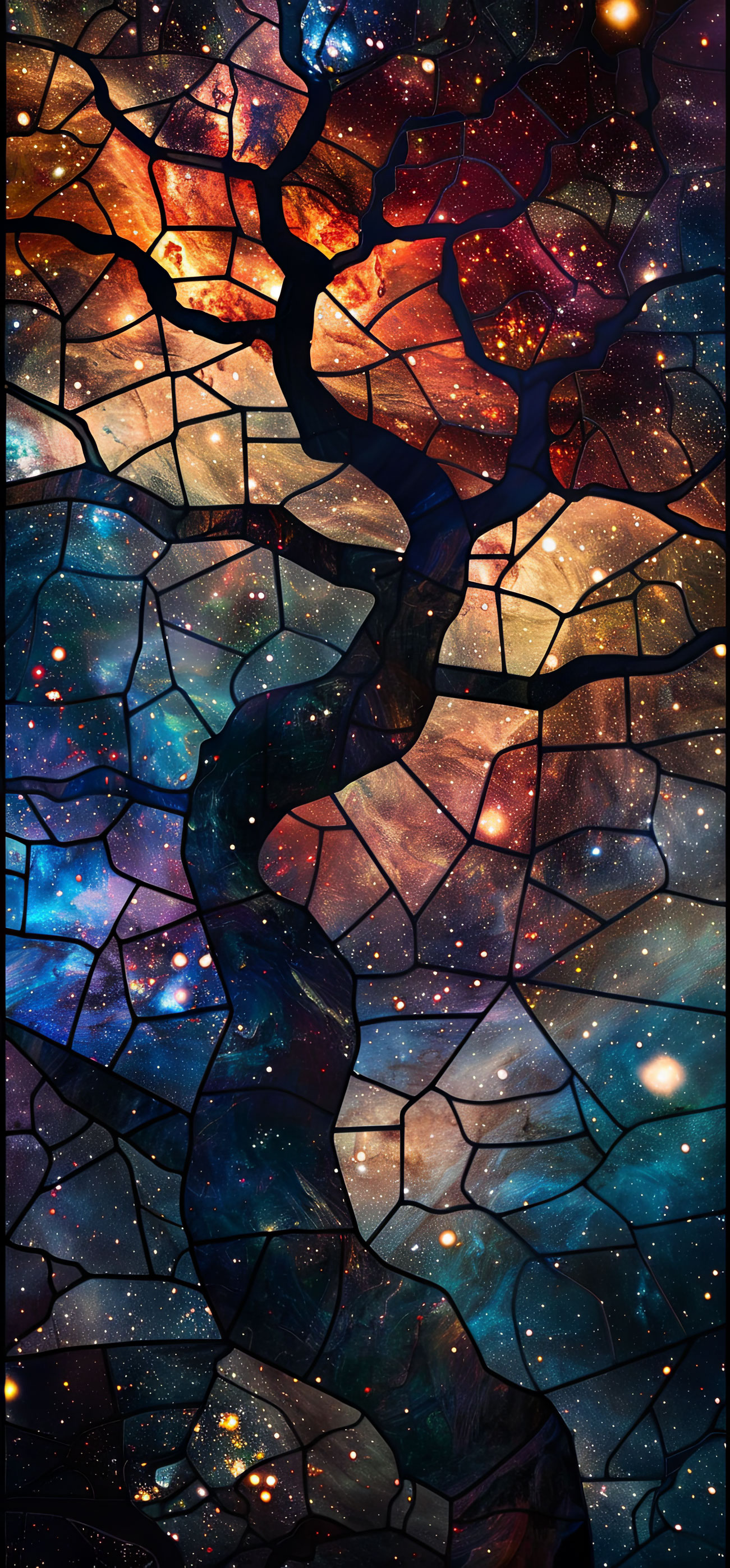 Preview for Stained-glass-cosmic-tree-art-astrophotography-phone-background-af740