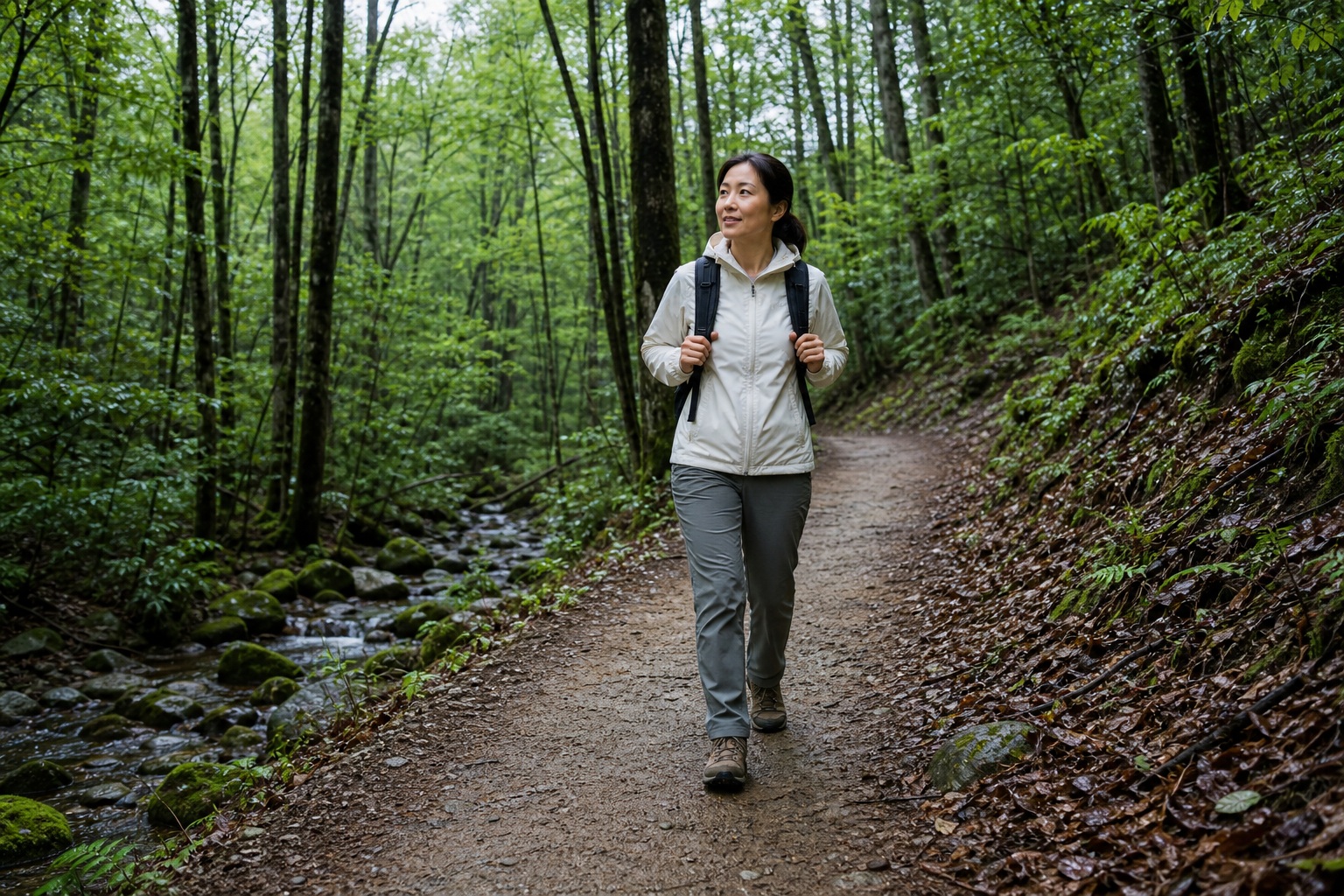 Preview for Post-rain Woodland Hiking Background