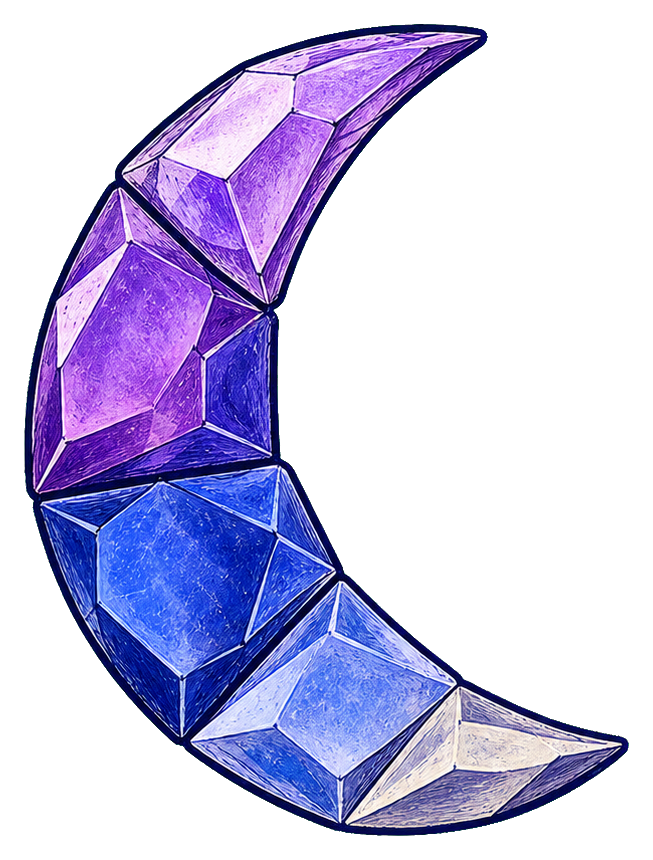Preview for Amethyst Crystal Crescent Sticker