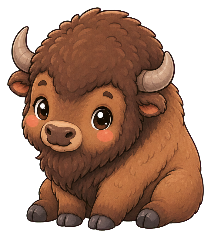 Preview for Cute Bison Sticker Graphic
