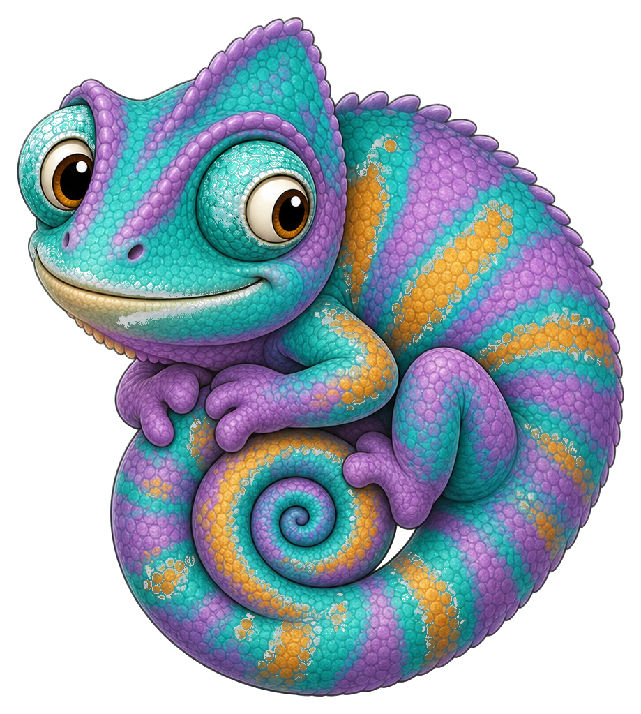 Preview for Curled Chameleon Sticker