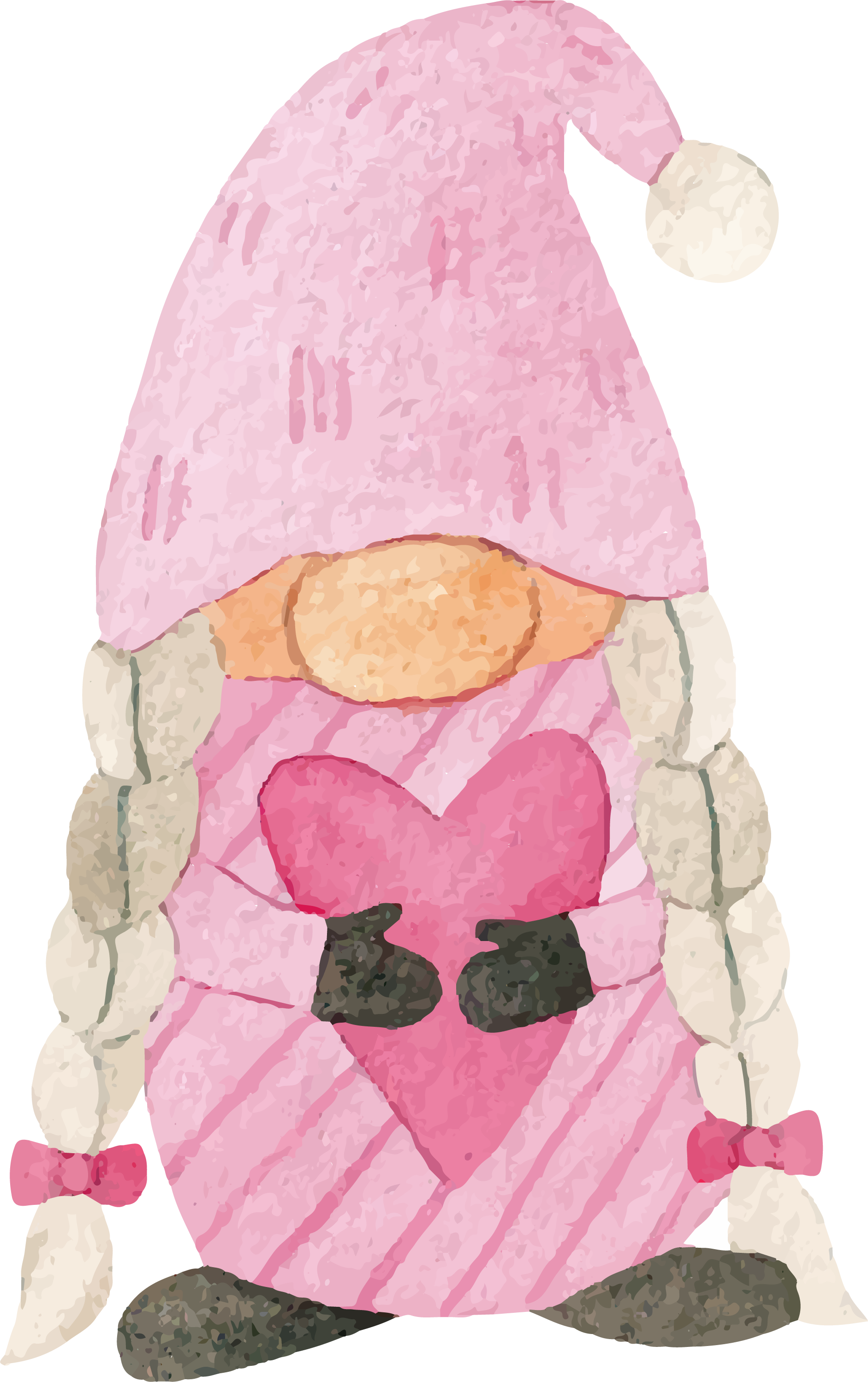 Preview for Pink-gnome-illustration-watercolor-love-sticker-90cb3
