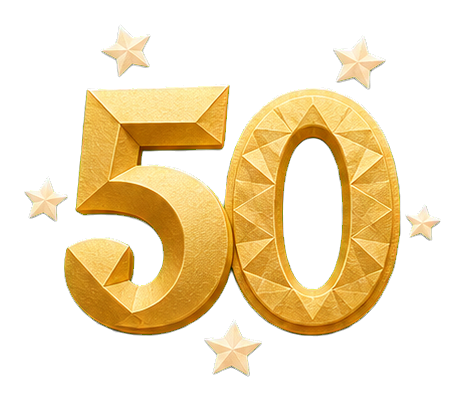 Preview for Golden 50 Stars Birthday Sticker