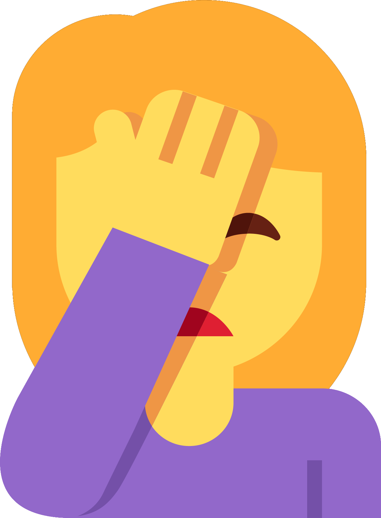 Preview for Woman-covering-face-illustration-emoji-classic-sticker-bd214