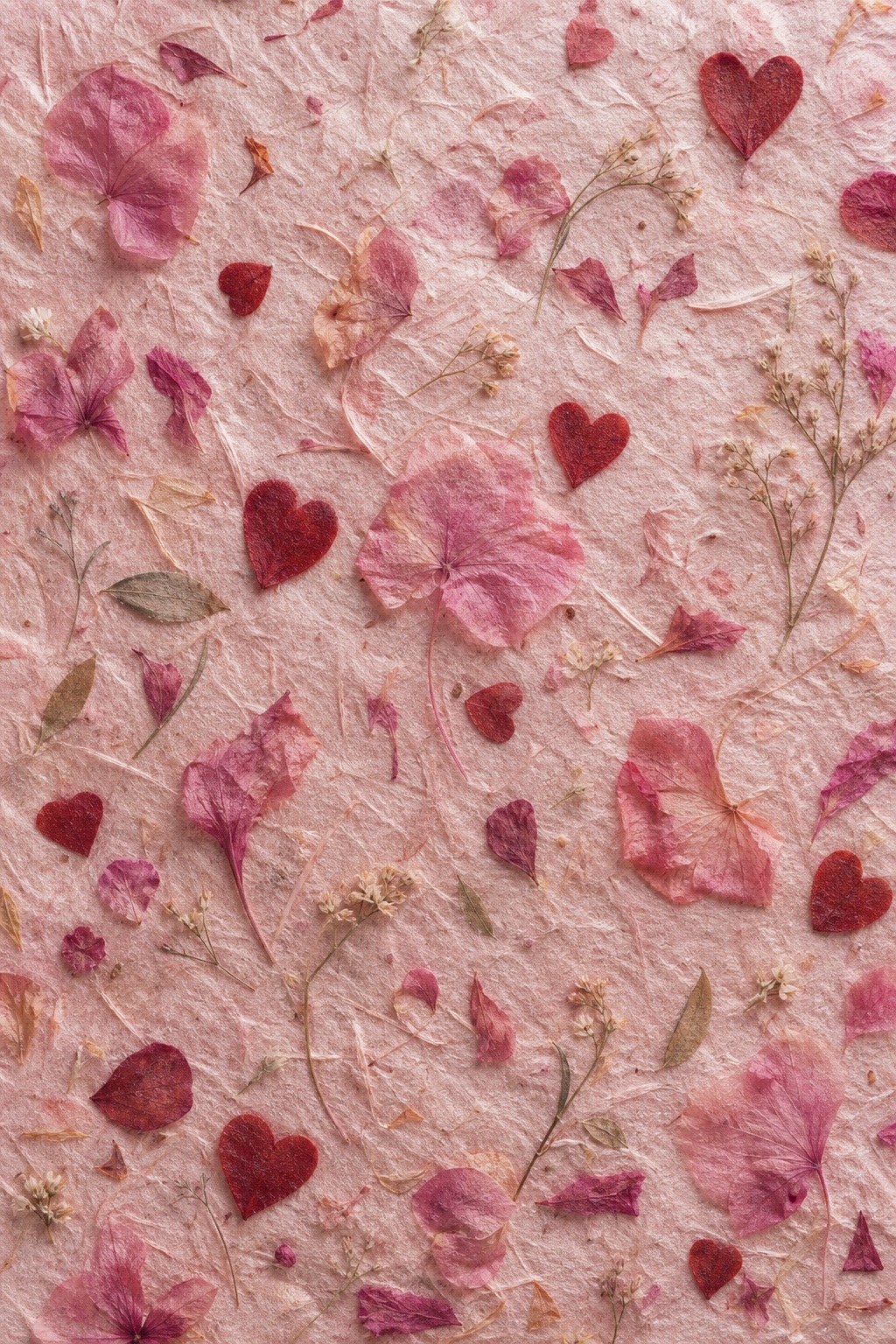 Preview for Pressed Petals Hearts Vertical Background