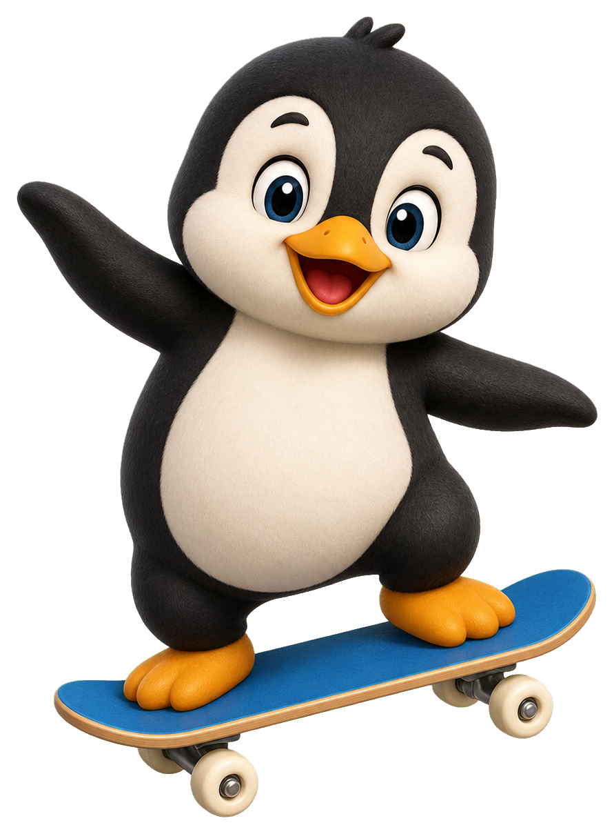 Preview for Penguin Skater Mascot Sticker