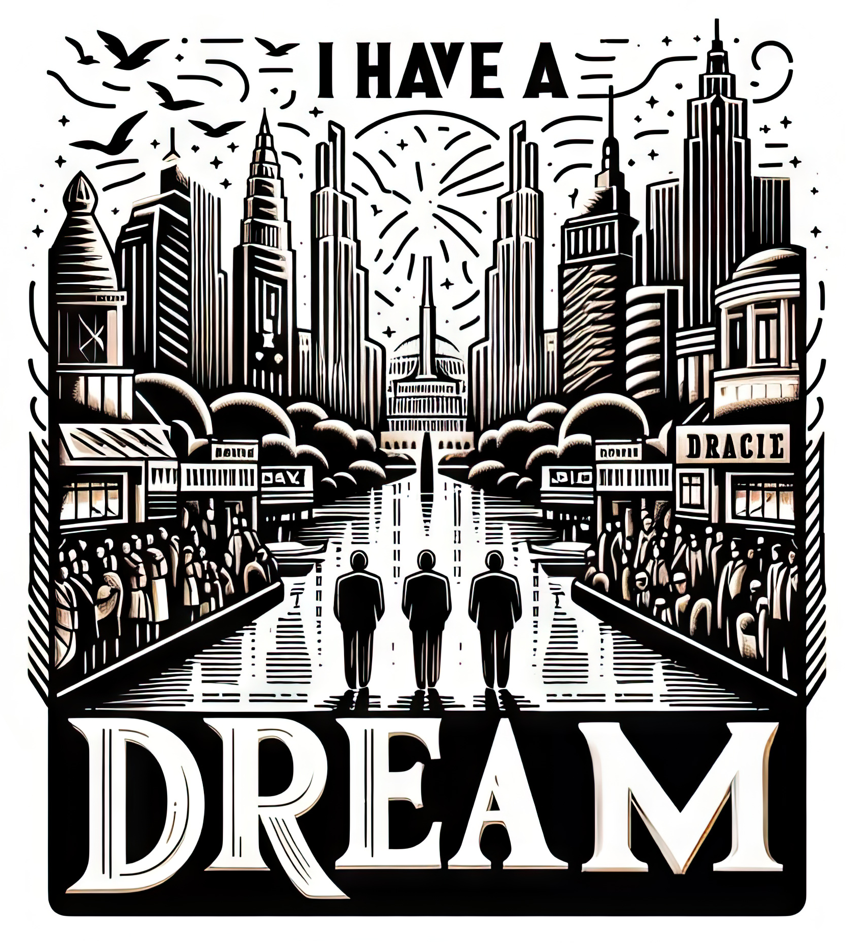 Preview for I-have-a-dream-cityscape-illustration-mlk-sticker-78d00