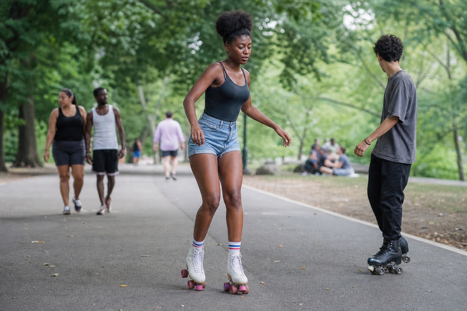 Preview for Public Park Roller Skate Path Background